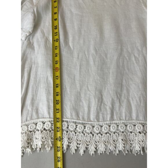 Coastal Rustic Cabincore Boho Cottagecore Linen Top M Italy Prairie Minimalist - Picture 15 of 16